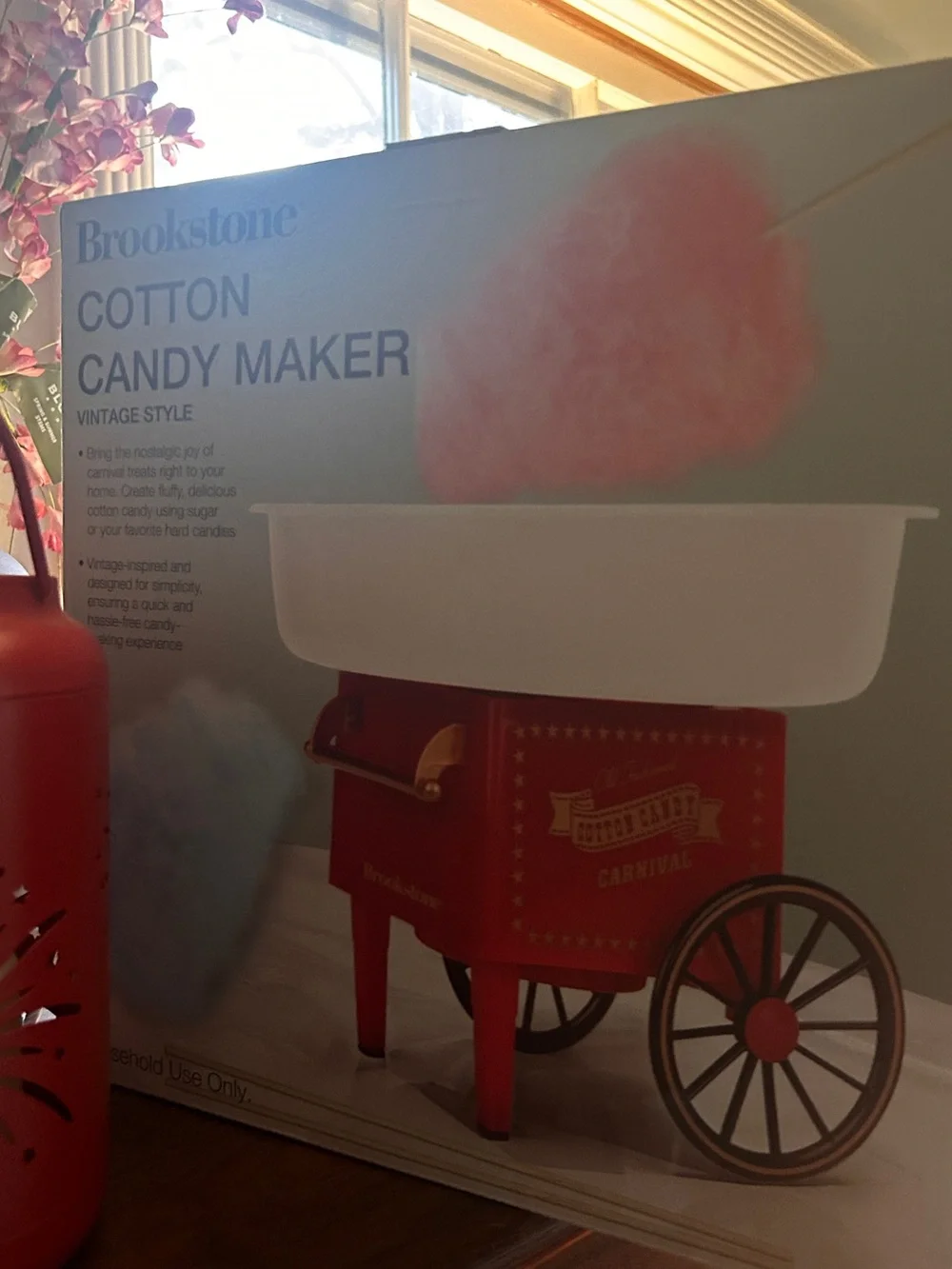 Brookstone Cotton Candy Maker Red Vintage Style New in Box